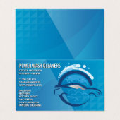 Carte De Visite Cleaning Services | Pressure Wash Car Bubbles (Extérieur déplié)