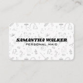 Carte De Visite Cleaning Tools Pattern | Maid Services (Devant)