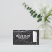 Carte De Visite Cleaver Knife | Arrière - plan en marbre (Debout devant)