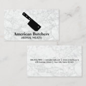 Carte De Visite Cleaver Knife | ARRIÈRE - PLAN MARBRE BLANC (Devant / Derrière)