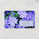 CARTE DE VISITE CLÉMATIQUES BLEU PERIWINKLE (Dos)