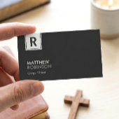 Carte De Visite Clergé / Prêtre - Monogramme classique moderne