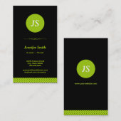 Carte De Visite Clergé / Prêtre - Vert pomme élégant (Devant / Derrière)