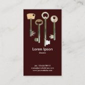 Carte De Visite Clés - Blanc sur Brown foncé (Dos)