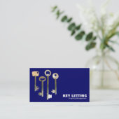 Carte De Visite Clés - Blanc sur Deep Navy (Debout devant)