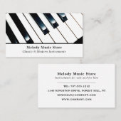 Carte De Visite Clés de clavier, boutique d'instruments de musique (Devant / Derrière)