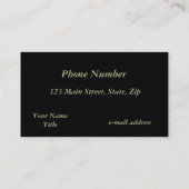 Carte De Visite Clés de piano (Dos)