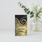 Carte De Visite Clés de piano et notes de musique d'or (Debout devant)