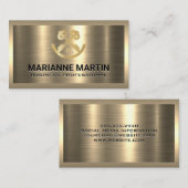 Carte De Visite Clés d'or | Logo immobilier | Metallique (Devant / Derrière)