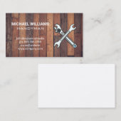 Carte De Visite Clés | Entrepreneur général | Bois (Devant / Derrière)