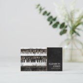 Carte De Visite Clés et notes de piano de l'enseignant de musique  (Debout devant)