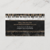 Carte De Visite Clés et notes de piano de l'enseignant de musique  (Dos)