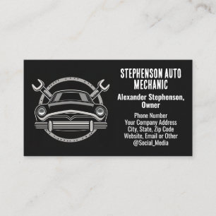 Carte De Visite Clés Mécanicien Auto Voiture Ancienne
