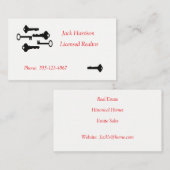 Carte de visite Clés vintages (Devant / Derrière)