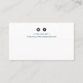 Carte De Visite CLEVER OMBRE FAÇON TEXTE minimal moderne bleu fonc (Dos)