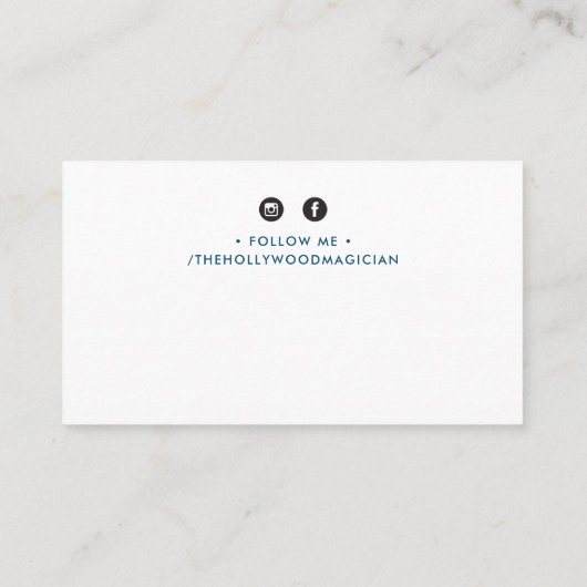 Carte De Visite CLEVER OMBRE FAÇON TEXTE minimal moderne bleu fonc (Dos)