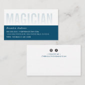 Carte De Visite CLEVER OMBRE FAÇON TEXTE minimal moderne bleu fonc (Devant / Derrière)