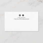 Carte De Visite CLEVER OMBRE FAÇON TEXTE minimal or moderne noir (Dos)