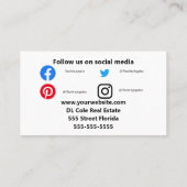 Carte De Visite Client clé immobilier comme la petite entreprise (Dos)
