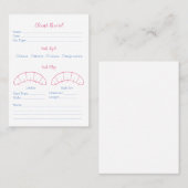 Carte De Visite Client d'extension Eyelash Formulaire d'enregistre (Devant / Derrière)