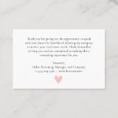 Carte De Visite Client du courtier de l'agent immobilier Merci (Dos)