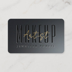 Carte De Visite Client Gold Script Ocean Size Maquillage Artiste