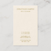 Carte De Visite Client Gold Texte Modèle Moderne Vertical (Dos)
