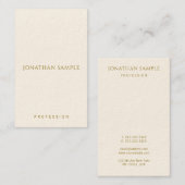 Carte De Visite Client Gold Texte Modèle Moderne Vertical (Devant / Derrière)