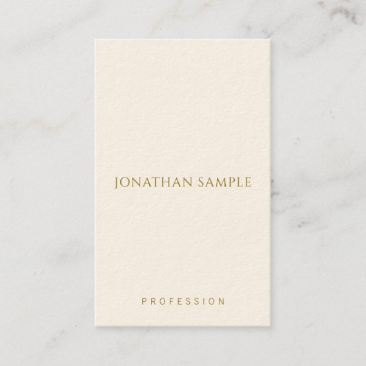 Carte De Visite Client Gold Texte Modèle Moderne Vertical (Devant)