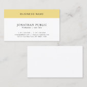 Carte De Visite Client moderne minimal élégant blanc & or (Devant / Derrière)