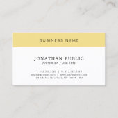 Carte De Visite Client moderne minimal élégant blanc & or (Devant)