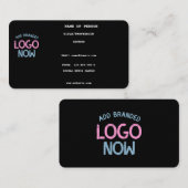 CARTE DE VISITE CLIENT SIMPLE CONTEMPORAIN PROPRE NOIR MODE (Devant / Derrière)