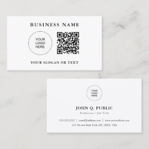 Carte De Visite Clients Code QR Logo de l'entreprise Modèle ici