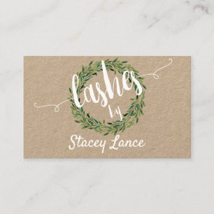 Carte De Visite Clignotements de couronne de feuillage Kraft