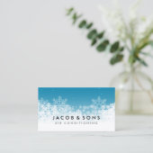 Carte De Visite Climatisation Chauffage Refroidissement Snowflakes (Debout devant)