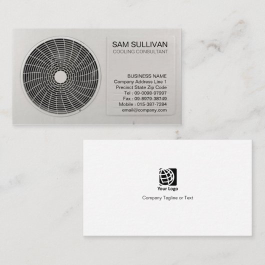 Carte De Visite Climatisation Compresseur de refroidissement (Devant / Derrière)