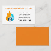 Carte De Visite Climatisation Professionnelle Service de Chauffage (Devant / Derrière)