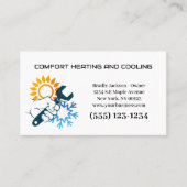 Carte De Visite Climatisation Professionnelle Service de Chauffage (Devant)