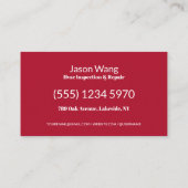 Carte De Visite Climatisation QR numérisable HVAC (Dos)