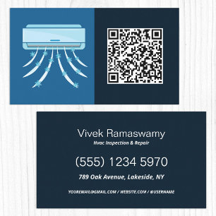 Carte De Visite Climatisation QR personnalisée HVAC