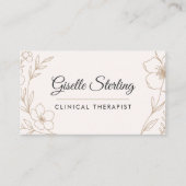 Carte De Visite Clinical Therapist Botanical Floral (Devant)