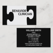 Carte De Visite Clinicien du comportement Puzzle Pièce (Devant / Derrière)