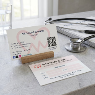 Carte De Visite Clinique de cardiologie Affaires Rendez-vous pro