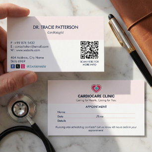 Carte De Visite Clinique de cardiologie Affaires Rendez-vous pro