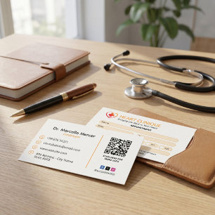 Carte De Visite Clinique de cardiologie Affaires Rendez-vous pro