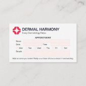 Carte De Visite Clinique de dermatologie | Rendez-vous propre (Dos)
