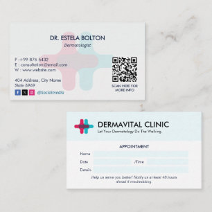 Carte De Visite Clinique de dermatologie   Rendez-vous propre