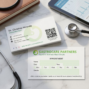 Carte De Visite Clinique de gastroentérologie Entreprise Rendez-