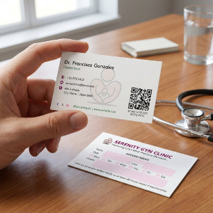 Carte De Visite Clinique de gynécologie entreprise Rendez-vous m