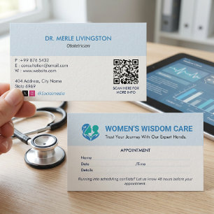 Carte De Visite Clinique de gynécologie Entreprise   Rendez-vous m